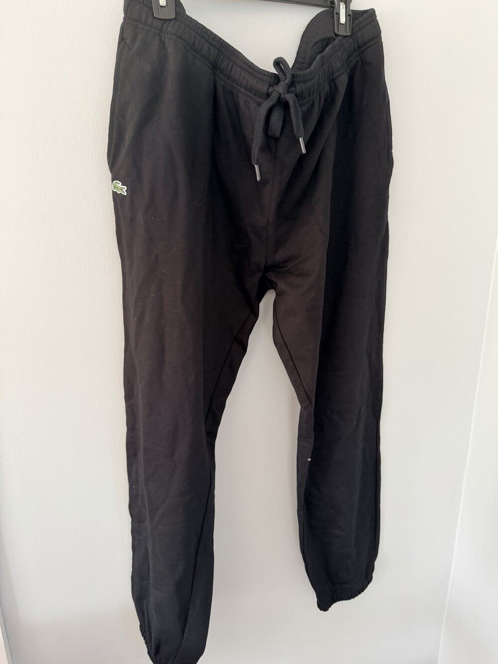 Lacoste Sport Men's Jogger Sweatpants Black Pockets Logo Drawstring Size 3XL